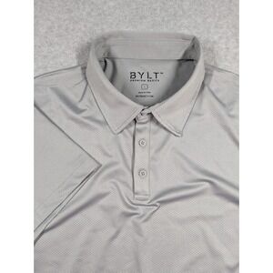 BYLT Men Shirt Large Premium‎ Basics Signature Polo Curved Hem Short Sleeve Logo